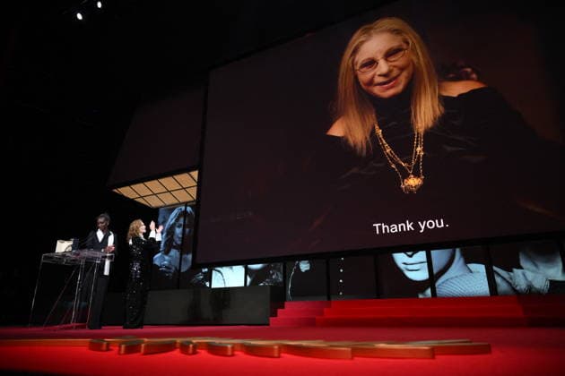 Cannes - Closing Ceremony Eye Haidara, Isabelle Huppert and on screen Barbra Streisand on stage during the closing ceremony of the 79th edition of the Cannes Film Festival in Cannes, France on May 23, 2026. Photo by Eliot Blondet ABACAPRESS.COM Cannes France  Copyright: xBlondetxEliot ABACAx