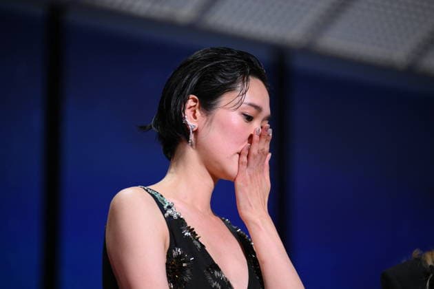 Cannes - Closing Ceremony Japanese actress Tao Okamoto celebrates on stage after winning ex-aequo the Best Actress Prize for the film Soudain (All of a Sudden) during the closing ceremony of the 79th edition of the Cannes Film Festival in Cannes, France on May 23, 2026. Photo by Eliot Blondet ABACAPRESS.COM Cannes France  Copyright: xBlondetxEliot ABACAx
