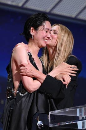 Cannes - Closing Ceremony Japanese actress Tao Okamoto and Belgian actress Virginie Efira celebrate after winning ex-aequo the Best Actress Prize for the film Soudain (All of a Sudden) during the closing ceremony of the 79th edition of the Cannes Film Festival in Cannes, France on May 23, 2026. Photo by Eliot Blondet ABACAPRESS.COM Cannes France  Copyright: xBlondetxEliot ABACAx