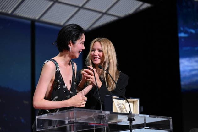 Cannes - Closing Ceremony Japanese actress Tao Okamoto and Belgian actress Virginie Efira celebrate after winning ex-aequo the Best Actress Prize for the film Soudain (All of a Sudden) during the closing ceremony of the 79th edition of the Cannes Film Festival in Cannes, France on May 23, 2026. Photo by Eliot Blondet ABACAPRESS.COM Cannes France  Copyright: xBlondetxEliot ABACAx