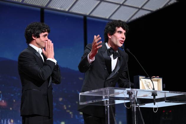 Cannes - Closing Ceremony Spanish director, screenwriter and producer Javier Ambrossi and Spanish director, screenwriter and producer Javier Calvo celebrate after winning the Best Director Prize for the film La Bola Negra during the closing ceremony of the 79th edition of the Cannes Film Festival in Cannes, France on May 23, 2026. Photo by Eliot Blondet ABACAPRESS.COM Cannes France  Copyright: xBlondetxEliot ABACAx