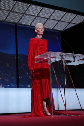 Cannes - Fjord Wins Palme D Or Award At Closing Ceremony Tilda Swinton on stage to present the Palme D Or award winner during the closing ceremony of the 79th edition of the Cannes Film Festival in Cannes, France on May 23, 2026. Photo by Eliot Blondet ABACAPRESS.COM Cannes France  Copyright: xBlondetxEliot ABACAx