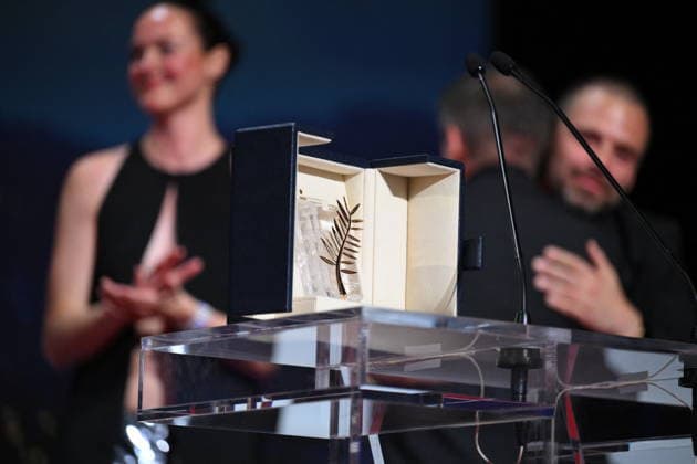Cannes - Fjord Wins Palme D Or Award At Closing Ceremony Illustration of the Palme D Or award on stage during the closing ceremony of the 79th edition of the Cannes Film Festival in Cannes, France on May 23, 2026. Photo by Eliot Blondet ABACAPRESS.COM Cannes France  Copyright: xBlondetxEliot ABACAx