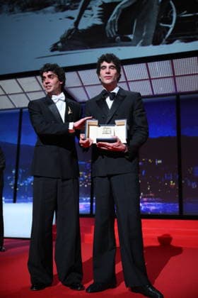 Cannes - Closing Ceremony Spanish director, screenwriter and producer Javier Ambrossi and Spanish director, screenwriter and producer Javier Calvo celebrate after winning the Best Director Prize for the film La Bola Negra during the closing ceremony of the 79th edition of the Cannes Film Festival in Cannes, France on May 23, 2026. Photo by Eliot Blondet ABACAPRESS.COM Cannes France  Copyright: xBlondetxEliot ABACAx