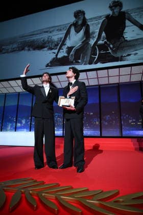 Cannes - Closing Ceremony Spanish director, screenwriter and producer Javier Ambrossi and Spanish director, screenwriter and producer Javier Calvo celebrate after winning the Best Director Prize for the film La Bola Negra during the closing ceremony of the 79th edition of the Cannes Film Festival in Cannes, France on May 23, 2026. Photo by Eliot Blondet ABACAPRESS.COM Cannes France  Copyright: xBlondetxEliot ABACAx
