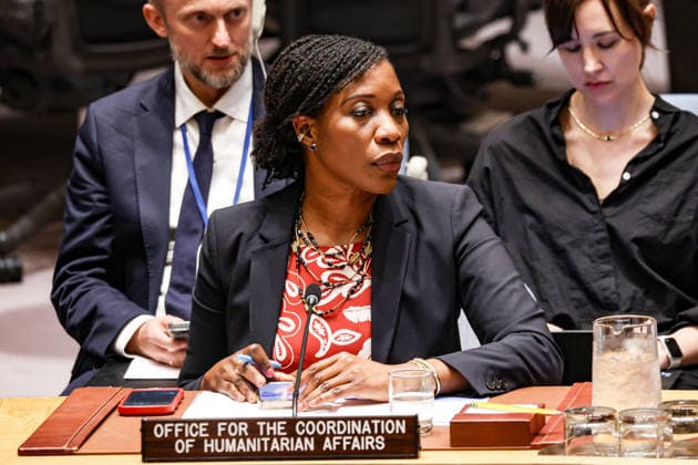 May 23, 2026, New York, New York, USA: EDEM WOSORNU, Director of the Operations and Advocacy Division at OCHA, listens during an emergency UN Security Council meeting on Ukraine at UNHQ following Russian allegations of a Ukrainian drone strike on a vocational school and student dormitory in Russian-controlled Luhansk, which Ukraine denies targeted civilians. New York USA - ZUMAo116 20260523_znp_o116_009 Copyright: xBiancaxOterox