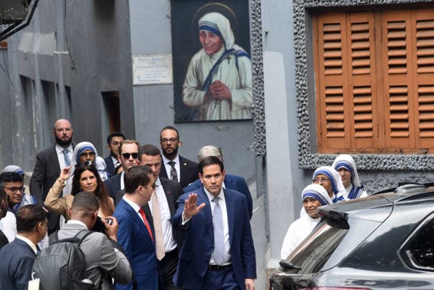 U.S. Secretary of State Marco Rubio Working Visit to Kolkata U.S. Secretary of State Marco Rubio after a meeting whit nuns at the Mother Teresa™s House, as part of his official visit to Kolkata. Marco Rubio s visit to India was to repair ties between the two nations. on May 23, 2026 in Kolkata, India. (Photo by Dipa Chakraborty Eyepix Group) Copyright: xDipaxChakraborty xEyepixxGroupx DC_23052026_184722