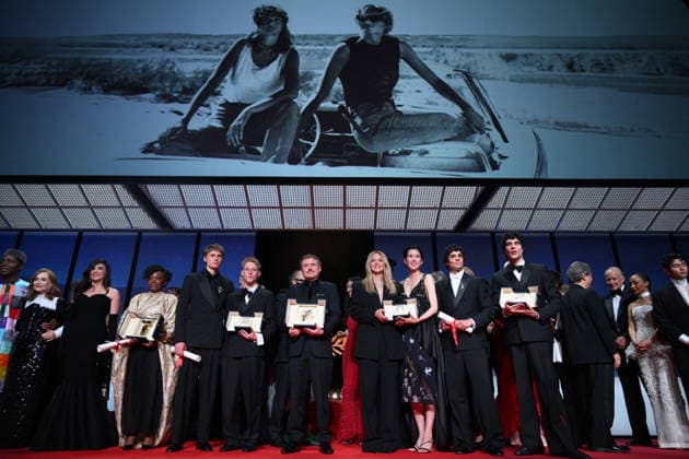 Cannes - Closing Ceremony Winners pose on stage with their awards at the end of the closing ceremony of the 79th edition of the Cannes Film Festival during the closing ceremony of the 79th edition of the Cannes Film Festival in Cannes, France on May 23, 2026. Photo by Eliot Blondet ABACAPRESS.COM Cannes France  Copyright: xBlondetxEliot ABACAx