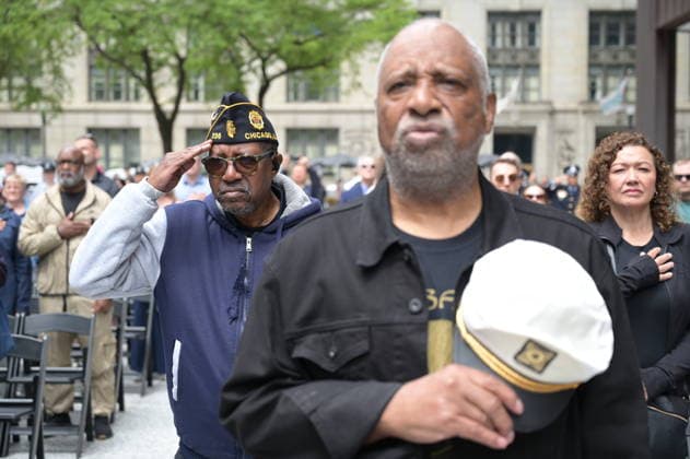 Chicago Memorial Day Parade CHICAGO, ILLINOIS - MAY 23: The Chicago Memorial Day Parade proceeds through the city center, with participants carrying American flags and marching in formation on Saturday, May 23, 2026. The event, held each year before Memorial Day, pays solemn tribute to the men and women of the U.S. Armed Forces who made the ultimate sacrifice. Jacek Boczarski Anadolu Illinois United States. Editorial use only. Please get in touch for any other usage.  Copyright: x2026xAnadoluxJacekxBoczarskix