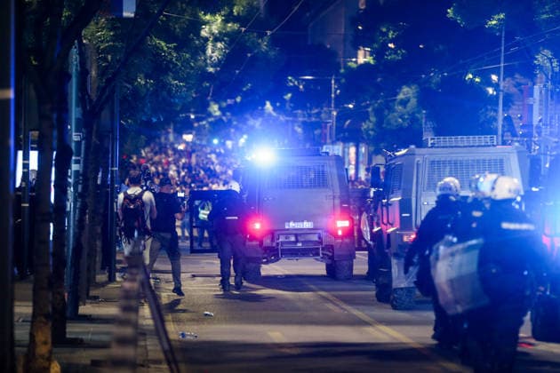 Clashes after student protests in Belgrade BELGRADE, SERBIA - MAY 23: Clashes broke out in central Belgrade between some demonstrators and the police after the student protests ended at Slavija Square, Belgrade, Serbia on May 23, 2026. Filip Stevanovic Anadolu Belgrade Serbia. Editorial use only. Please get in touch for any other usage.  Copyright: x2026xAnadoluxFilipxStevanovicx