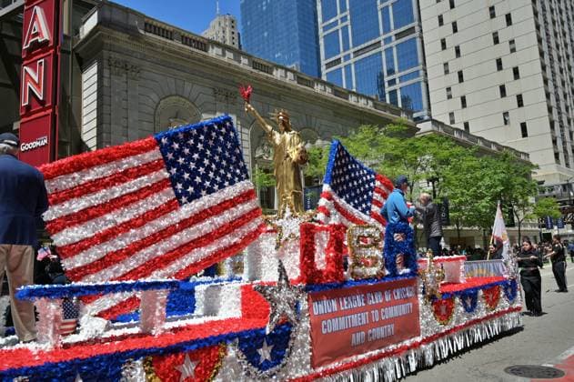 Chicago Memorial Day Parade CHICAGO, ILLINOIS - MAY 23: The Chicago Memorial Day Parade proceeds through the city center, with participants carrying American flags and marching in formation on Saturday, May 23, 2026. The event, held each year before Memorial Day, pays solemn tribute to the men and women of the U.S. Armed Forces who made the ultimate sacrifice. Jacek Boczarski Anadolu Illinois United States. Editorial use only. Please get in touch for any other usage.  Copyright: x2026xAnadoluxJacekxBoczarskix