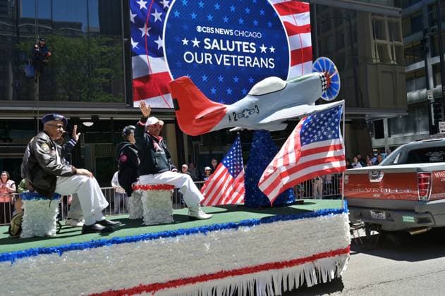 Chicago Memorial Day Parade CHICAGO, ILLINOIS - MAY 23: The Chicago Memorial Day Parade proceeds through the city center, with participants carrying American flags and marching in formation on Saturday, May 23, 2026. The event, held each year before Memorial Day, pays solemn tribute to the men and women of the U.S. Armed Forces who made the ultimate sacrifice. Jacek Boczarski Anadolu Illinois United States. Editorial use only. Please get in touch for any other usage.  Copyright: x2026xAnadoluxJacekxBoczarskix