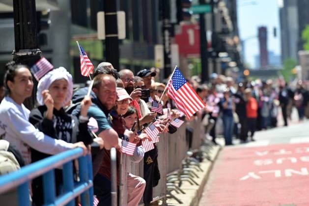 Chicago Memorial Day Parade CHICAGO, ILLINOIS - MAY 23: The Chicago Memorial Day Parade proceeds through the city center, with participants carrying American flags and marching in formation on Saturday, May 23, 2026. The event, held each year before Memorial Day, pays solemn tribute to the men and women of the U.S. Armed Forces who made the ultimate sacrifice. Jacek Boczarski Anadolu Illinois United States. Editorial use only. Please get in touch for any other usage.  Copyright: x2026xAnadoluxJacekxBoczarskix