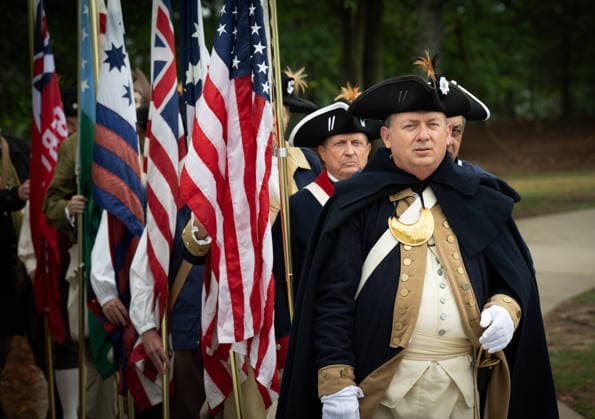 May 23, 2026, Canton, Georgia, USA: Scott Collins prepares to lead a Sons of the American Revolution chapter color guard to the Memorial Day ceremony at Georgia National Cemetery. Canton USA  - ZUMAn03_ 20260523_zaf_n03_008 Copyright: xRobinxRaynex