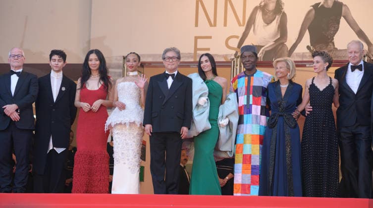 Gala Closing Ceremony at 79th Festival de Cannes - Cannes, France CANNES, FRANCE. May 23, 2026: Thierry Fremaux, Diego Cespedes, Chloe Zhao, Ruth Negga, Park Chan-wook, Demi Moore, Isaach de BankolÃ , Iris Knobloch, Laura Wandel, Stellan Skarsgard & Paul Laverty at the Gala Closing Ceremony at the 79th Festival de Cannes. Picture: Paul Smith Featureflash Cannes France  Copyright: xPaulxSmithx xFeatureflashx