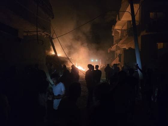 Israeli army continues attacking Gaza despite ceasefire DEIR AL-BALAH, GAZA, PALESTINE - MAY 23: Thick smoke and flames rise from a multi-story apartment building following an Israeli air strike in the city of Deir al-Balah, located in the central Gaza Strip, Palestine on May 23, 2026. Stringer Anadolu Deir al-Balah Gaza. Editorial use only. Please get in touch for any other usage.  Copyright: x2026xAnadoluxStringerx