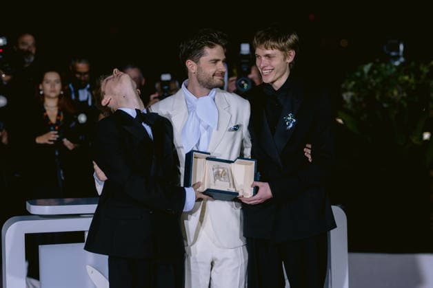 79ème Festival International du Film de Cannes Photocall des Palmes 79th International Cannes Film Festival Photocall with winners 456722 2026 05 23 Alpes Maritimes Cannes France Campagne, Valentin Macchia, Emmanuel Dhont, Lukas  Copyright: xTerencexBaelenx STAR_456722_041