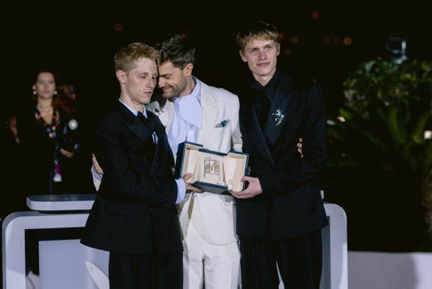 79ème Festival International du Film de Cannes Photocall des Palmes 79th International Cannes Film Festival Photocall with winners 456722 2026 05 23 Alpes Maritimes Cannes France Campagne, Valentin Macchia, Emmanuel Dhont, Lukas  Copyright: xTerencexBaelenx STAR_456722_040