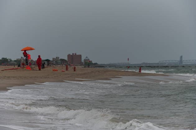 May 23, 2026, New York, New York, USA: Stormy weather, cool temperatures and rip tides resulted in deserted beaches on the first official beach day of the 2026 Summer season in Coney Island, Brooklyn. New York USA  - ZUMAl171 20260523_znp_l171_007 Copyright: xEdnaxLeshowitzx