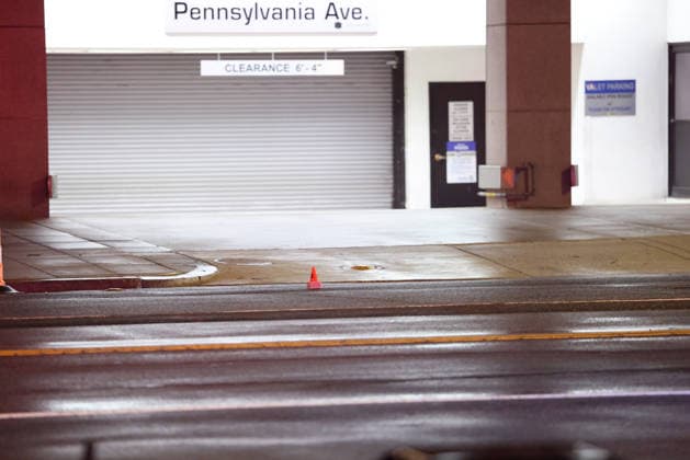 WASHINGTON, D.C. MAY 23: An evidence cone pictured as police officers investigate after shots were fired after a suspect approached a security checkpoint near the White House and began firing at officers and later died at a hospital near by after being shot by Secret Service officers on May 23, 2026 in Washington, D.C. Copyright: xmpi34 MediaPunchx