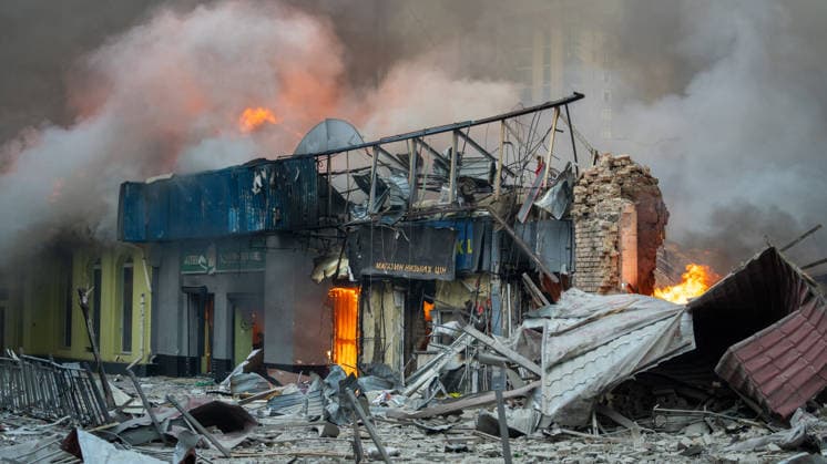 Russia targets Ukrainian capital Kyiv with ballistic missiles KYIV, UKRAINE - MAY 24: A view of damage and destruction after Russia targeted the Ukrainian capital of Kyiv with a series of ballistic missile strikes on Sunday, May 24, 2026 in Kyiv, Ukraine. According to local sources, residents heard heavy explosions across the city as air defense systems engaged incoming targets. Authorities urged citizens to remain in shelters during the ongoing bombardment. Arif Murat Kayacan Anadolu Kyiv Ukraine. Editorial use only. Please get in touch for any other usage.  Copyright: x2026xAnadoluxArifxMuratxKayacanx