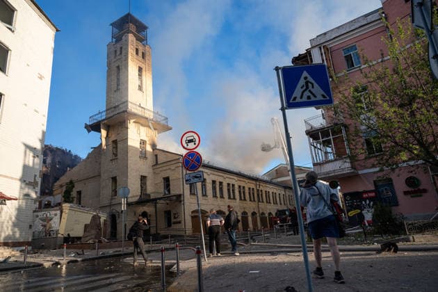 2 killed and 56 wounded in a Russian airstrike on Kyiv KYIV, UKRAINE - MAY 24: A view at the Museum of Chornbobyl disaster damaged in a Russian airstrike in Kyiv, Ukraine on May 24, 2026. Danylo Antoniuk Anadolu Kyiv Ukraine. Editorial use only. Please get in touch for any other usage.  Copyright: x2026xAnadoluxDanyloxAntoniukx