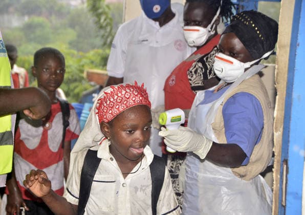 Uganda stepped up measures along the DKC border to combat the Ebola outbreak MPONDWE, UGANDA - MAY 23: Health teams screen travelers and vehicles entering the country for Ebola as precautions has been stepped up at the Mpondwe Border Crossing on the border with the Democratic Republic of the Congo (DRC) following a rise in Ebola cases in Mpondwe, Uganda on May 23, 2026. Nicholas Kajoba Anadolu Mpondwe Uganda. Editorial use only. Please get in touch for any other usage.  Copyright: x2026xAnadoluxNicholasxKajobax
