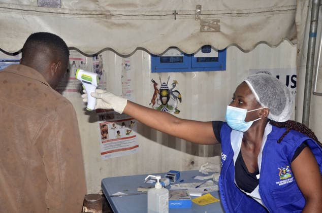 Uganda stepped up measures along the DKC border to combat the Ebola outbreak MPONDWE, UGANDA - MAY 23: Health teams screen travelers and vehicles entering the country for Ebola as precautions has been stepped up at the Mpondwe Border Crossing on the border with the Democratic Republic of the Congo (DRC) following a rise in Ebola cases in Mpondwe, Uganda on May 23, 2026. Nicholas Kajoba Anadolu Mpondwe Uganda. Editorial use only. Please get in touch for any other usage.  Copyright: x2026xAnadoluxNicholasxKajobax