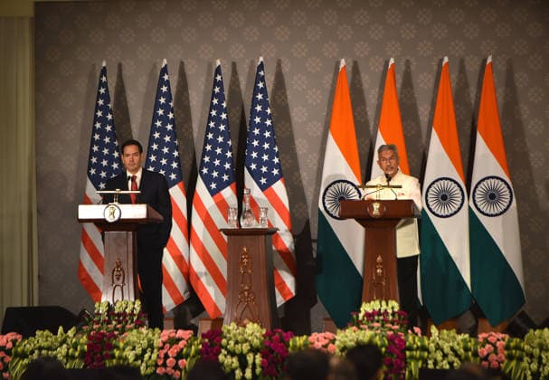 Rubio and Jaishankar hold joint press conference in New Delhi NEW DELHI, INDIA - MAY 24: US Secretary of State Marco Rubio (L) and Indian External Affairs Minister Subrahmanyam Jaishankar (R) address a press conference at Hyderabad House, in New Delhi on India May 24, 2026. Imtiyaz Khan Anadolu New Delhi India. Editorial use only. Please get in touch for any other usage.  Copyright: x2026xAnadoluxImtiyazxKhanx
