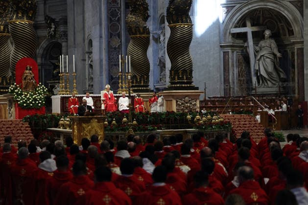 Pope Leo XIV During Mass of Pentecost - Vatican Pope Leo XIV presided Solemn celebration of the Mass of Pentecost at the central altar of Saint Peter s Basilica, in Vatican, on May 24 2026. Thousands of faithful took part in the liturgy dedicated to the descent of the Holy Spirit, a central moment in Christian tradition and a symbol of unity and renewal for the universal Church. Photo by Marco Iacobucci IPA ABACAPRESS.COM Vatican City italia Vatican (or Holy See)  Copyright: xIacobuccixMarco IPA ABACAx