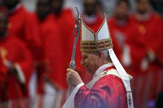 Pope Leo XIV During Mass of Pentecost - Vatican Pope Leo XIV presided Solemn celebration of the Mass of Pentecost at the central altar of Saint Peter s Basilica, in Vatican, on May 24 2026. Thousands of faithful took part in the liturgy dedicated to the descent of the Holy Spirit, a central moment in Christian tradition and a symbol of unity and renewal for the universal Church. Photo by Marco Iacobucci IPA ABACAPRESS.COM Vatican City italia Vatican (or Holy See)  Copyright: xIacobuccixMarco IPA ABACAx