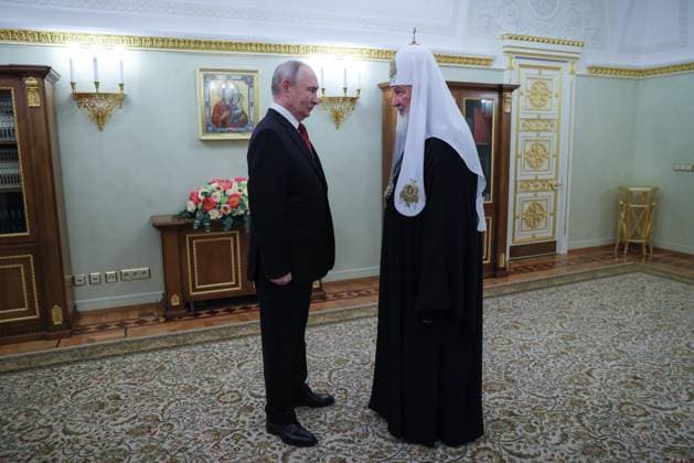 News Bilder des Tages Russia Putin Patriarch 9172474 24.05.2026 Russian President Vladimir Putin congratulates Patriarch Kirill of Moscow and All Russia on his name day during a meeting at the Kremlin in Moscow, Russia. In the Orthodox Church, the Feast Day of Saints Cyril and Methodius is celebrated on May 24. Vyacheslav Prokofyev Sputnik Moscow Russia  Copyright: xVyacheslavxProkofyevx