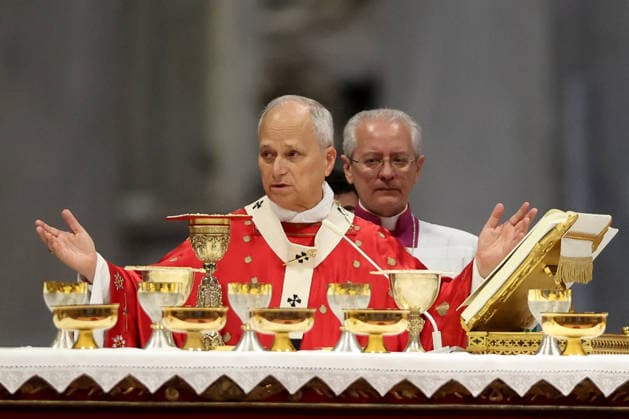 Pope Leo XIV During Mass of Pentecost - Vatican Pope Leo XIV presided Solemn celebration of the Mass of Pentecost at the central altar of Saint Peter s Basilica, in Vatican, on May 24 2026. Thousands of faithful took part in the liturgy dedicated to the descent of the Holy Spirit, a central moment in Christian tradition and a symbol of unity and renewal for the universal Church. Photo by Marco Iacobucci IPA ABACAPRESS.COM Vatican City italia Vatican (or Holy See)  Copyright: xIacobuccixMarco IPA ABACAx