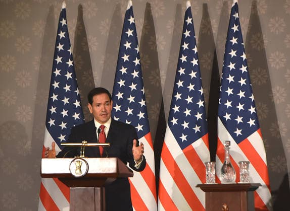Rubio and Jaishankar hold joint press conference in New Delhi NEW DELHI, INDIA - MAY 24:US Secretary of State Marco Rubio addresses a press conference with Indian External Affairs Minister Subrahmanyam Jaishankar (not seen) at Hyderabad House in New Delhi, India on May 24, 2026. Imtiyaz Khan Anadolu New Delhi India. Editorial use only. Please get in touch for any other usage.  Copyright: x2026xAnadoluxImtiyazxKhanx