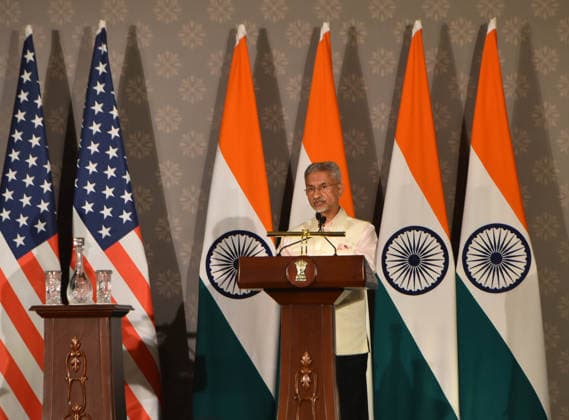Indian External Affairs Minister Subrahmanyam Jaishankar press conference in India NEW DELHI, INDIA - MAY 24: Indian External Affairs Minister Subrahmanyam Jaishankar addresses a press conference with US Secretary of State Marco Rubio at Hyderabad House in New Delhi, India on May 24,2026. Imtiyaz Khan Anadolu New Delhi India. Editorial use only. Please get in touch for any other usage.  Copyright: x2026xAnadoluxImtiyazxKhanx