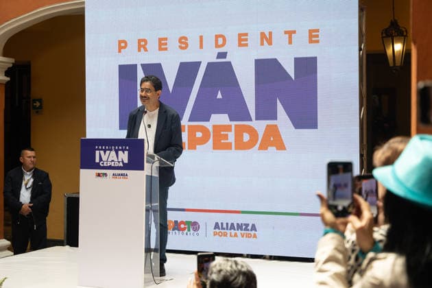 RECORD DATE NOT STATED Presidential Candidate Ivan Cepeda Presidential candidate Ivan Cepeda gives a press conference in Bogota Colombia, May 21, 2026. Photo by: Wendy P. Romero Long Visual Press Bogota Bogota D.C Colombia Copyright: xWendyxP.xRomerox