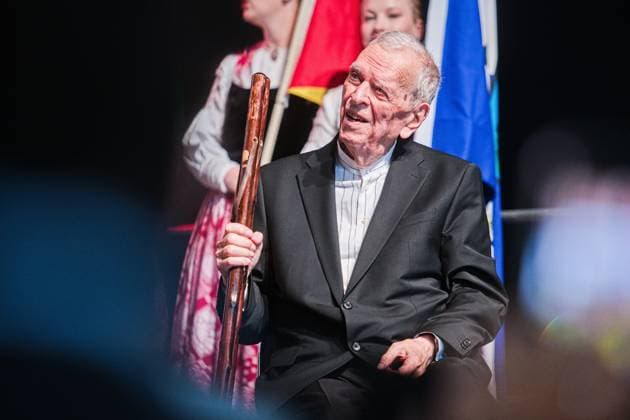 Writer and former dissident Milan Uhde received the Sudeten Germans Award within the 76th Sudeten German Congress in Brno, which continued at Brno Exhibition Centre on Saturday, May 24, 2026. (CTKxPhoto PatrikxUhlir) CTKPhotoP2026052402996  CTKPhotoP2026052402996