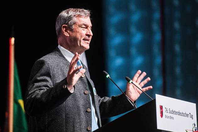 Bavarian Prime Minister Markus Soder address the 76th Sudeten German Congress in Brno continued at Brno Exhibition Centre on Saturday, May 24, 2026. (CTKxPhoto PatrikxUhlir) CTKPhotoP2026052403086  CTKPhotoP2026052403086