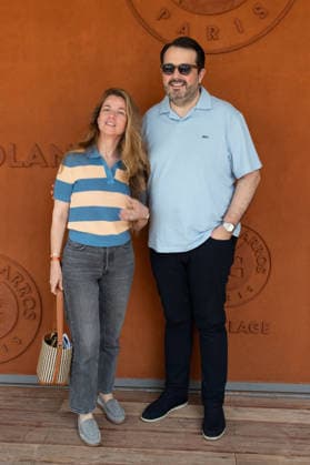 RG26 - French Open - People Village Day 1 NB Elodie and Jean-Francois Piege attends the Village day 1 during the 2026 French Open at Roland Garros on May 24, 2026 in Paris, France. Photo by Nasser Berzane ABACAPRESS.COM  Copyright: xBerzanexNasser ABACAx