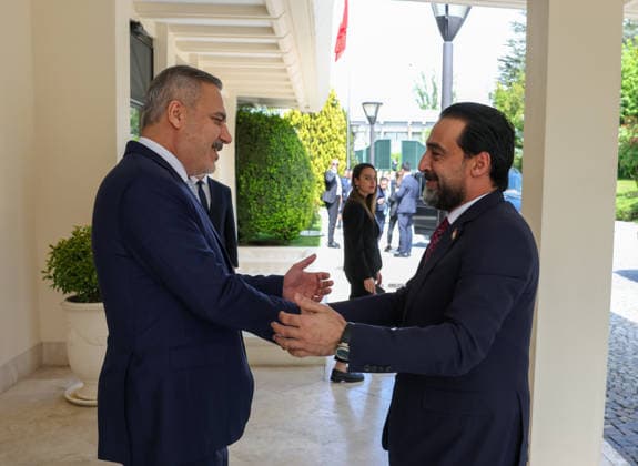 Turkish Foreign Minister Hakan Fidan ANKARA, TURKIYE - MAY 24: (----EDITORIAL USE ONLY - MANDATORY CREDIT - TURKISH FOREIGN MINISTRY HANDOUT - NO MARKETING NO ADVERTISING CAMPAIGNS - DISTRIBUTED AS A SERVICE TO CLIENTS----) Turkish Foreign Minister Hakan Fidan (L) receives the leader of Iraq s Taqaddum Party, Mohammad al-Halbousi (R), in Ankara, Turkiye, on May 24, 2026. Turkish Foreign Ministry Handout Anadolu Ankara Turkey. Editorial use only. Please get in touch for any other usage.  Copyright: x2026xAnadoluxTurkishxForeignxMinistryx xHandoutx