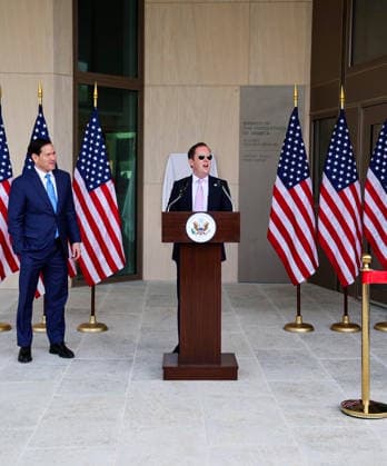 RECORD DATE NOT STATED Inauguration of the new Support Annex Building at the U.S. Embassy in New Delhi New Delhi, May 24 (ANI): U.S. Ambassador to India Sergio Gor addresses the inauguration of the new Support Annex Building at the U.S. Embassy, in New Delhi on Saturday. U.S. Secretary of State Marco Rubio also present. (@USAmbIndia X ANI Photo) NEW DELHI Delhi India Copyright: xANIx ANI_20260524021