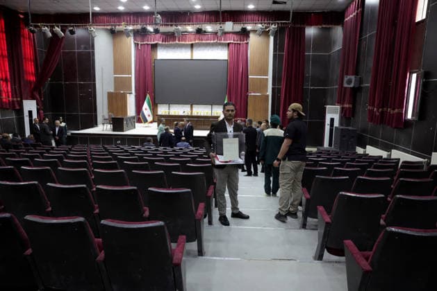 Syria holds parliamentary elections in Ain al-Arab ALEPPO GOVERNORATE, SYRIA - MAY 24: Voting begin to elect members of the country’s People’s Assembly (parliament), the Higher Committee for People’s Assembly Elections said in Ayn al-Arab district of Aleppo Governorate in northern Syria, on May 24, 2026. Polling opened in the Hasakah and Qamishli districts of Hasakah province, as well as in the Ain al-Arab district of Aleppo province, the SANA news agency said, citing the committee. The committee stated that 12 candidates are contesting two seats in Ain al-Arab from an electoral body of 100 members, while 13 candidates are competing for three seats in Hasakah, where 150 electors are eligible to vote. Bakr Al Kasem Anadolu Aleppo Syria. Ed  Copyright: x2026xAnadoluxBakrxAlxKasemx