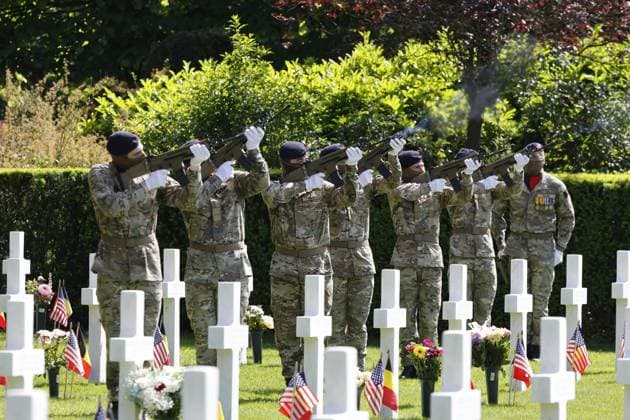 the annual Memorial Day ceremony at the Flanders Field American Cemetery, in Waregem, Sunday 24 May 2026.  NICOLASxMAETERLINCK 174920964