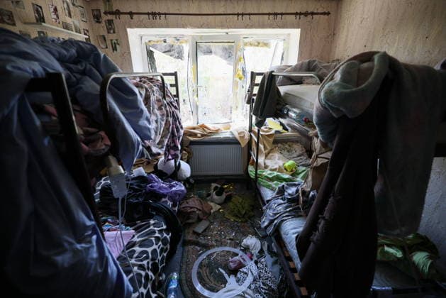 RUSSIA, STAROBELSK - MAY 24, 2026: A view of a dormitory at the Starobelsk Vocational School of the Lugansk State Teachers Training University after a Ukrainian drone attack. On the night between 21 and 22 May, the Armed Forces of Ukraine launched a drone attack on the school™s academic building. During the attack, there were 86 children aged between 14 and 18 in the building. 21 people were killed, 42 injured Starobelsk Russia  - ZUMAt113 20260524_zaa_t113_181 Copyright: xAlexanderxRekax