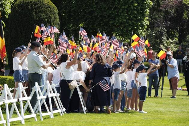 Illustration picture taken during the annual Memorial Day ceremony at the Flanders Field American Cemetery, in Waregem, Sunday 24 May 2026.  NICOLASxMAETERLINCK 174928950