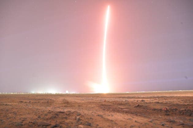 (260524) -- JIUQUAN, May 24, 2026 -- The Shenzhou-23 crewed spaceship, atop a Long March-2F carrier rocket, blasts off from the Jiuquan Satellite Launch Center in northwest China, May 24, 2026. China launched the Shenzhou-23 crewed spaceship on Sunday, which will send three astronauts to its orbiting Tiangong space station. ) FOCUS China launches Shenzhou-23 crewed spaceship CaixYang 
