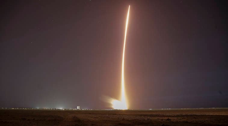 (260524) -- JIUQUAN, May 24, 2026 -- The Shenzhou-23 crewed spaceship, atop a Long March-2F carrier rocket, blasts off from the Jiuquan Satellite Launch Center in northwest China, May 24, 2026. China launched the Shenzhou-23 crewed spaceship on Sunday, which will send three astronauts to its orbiting Tiangong space station. ) FOCUS China launches Shenzhou-23 crewed spaceship CaixYang 