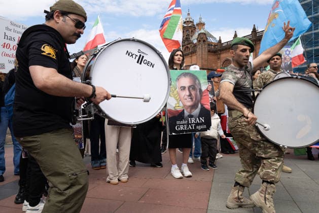 May 24, 2026, Glasgow, Scotland, UK: Members of Scotlands Iranian community opposed to the Islamic regime were joined by compatriots from further afield at a demonstration supporting anti-regime protesters imprisoned in Iran following uprisings earlier this year. Protesters voiced concerns over alleged human rights abuses and executions carried out by the regime. Glasgow UK  - ZUMAs357 20260524_zip_s357_003 Copyright: xCameronxScottx