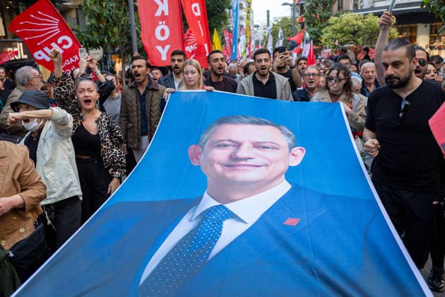 May 24, 2026: Istanbul, Turkey, May 24, 2026: Protesters are carrying a portrait of o zgoÂ¼r o zel, the leader of the Republican PeopleÃ¢â‚¬â ¢s Party (CHP). Demonstrators gather in Kadikoy to protest the Ã¢â‚¬oeabsolute nullityÃ¢â‚¬Â ruling against the CHP and the decision to annul the party congress. Opposition supporters, labor unions and political groups joined the march amid rising political tensions and nationwide demonstrations across Turkey.  - ZUMAi72_ 20260524_znp_i72_007 Copyright: xTolgaxIldunx