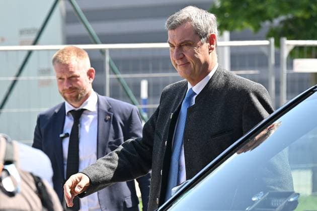 Bavarian Prime Minister Markus Soder arrives at the 76th Sudeten German Congress in Brno continued at Brno Exhibition Centre on Sunday, May 24, 2026. (CTKxPhoto PetrxSvancara) CTKPhotoF202605240041401  CTKPhotoF202605240041401